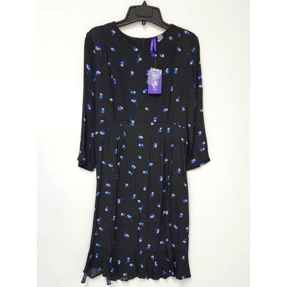 Seraphine Women's Black Floral Frill Nursing Friendly Midi Dress Size 4 & 8